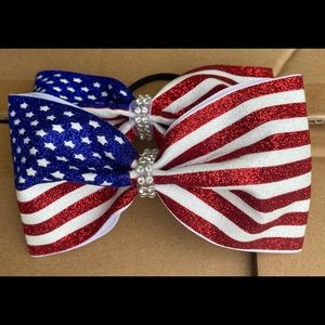American Flag Cheer Bow
